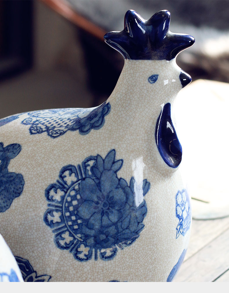 Spends under traditional celadon chicken place new Chinese jingdezhen blue and white porcelain home decoration clear soup WoGuo TV ark