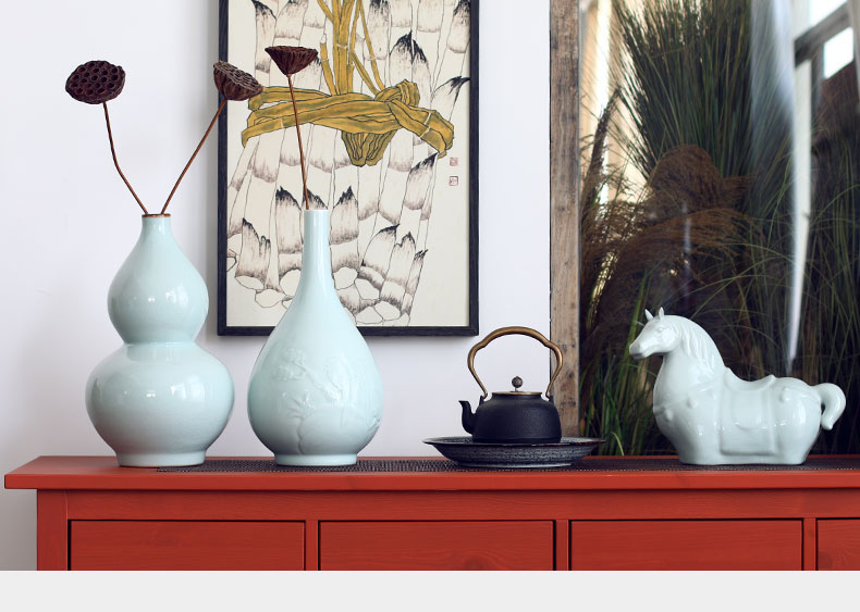 Longquan celadon vase gourd bottle flask ceramic vase vases, flower vases, the clear soup WoGuo for Buddha