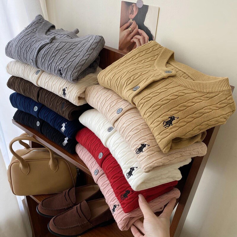 French Retro Round-Neck Sweater for Women, Autumn and Winter 2025 New Design, Pony Embroidery, Twist-Knit Jacket Top French Retro Round-Neck Sweater for Women, Autumn and Winter 2025 New Design, Pony Embroidery, Twist-Knit Jacket Top