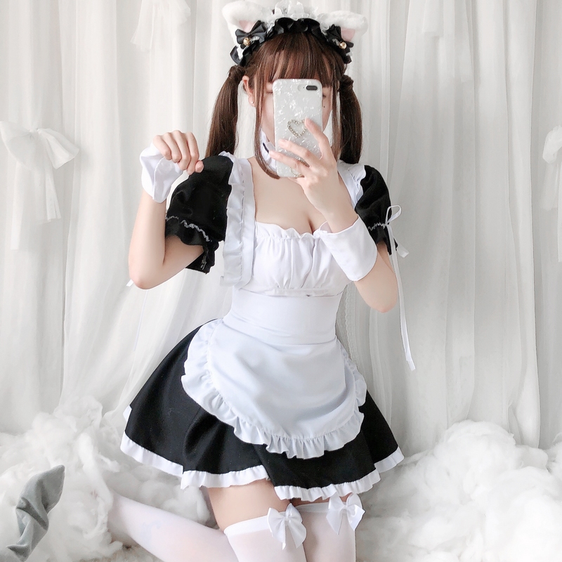 Sexy maid outfit classic black and white COSPLAY clothing Women's big brother maid uniform temptation role-playing