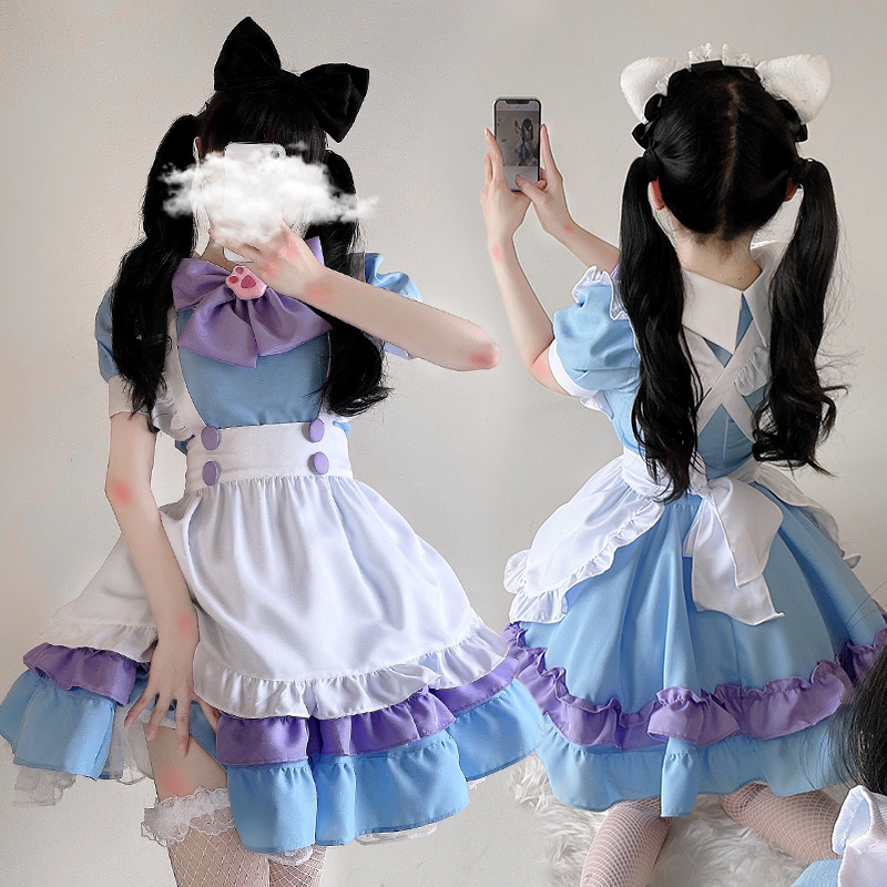 Japanese soft girl COSPLAY costume maid outfit bow maid outfit Lolita dress Alice cos dress