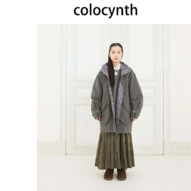 Somi Brand Overseas~Colocynth Washed Round Pocket Loose Mid-Length Jacket Coat 7