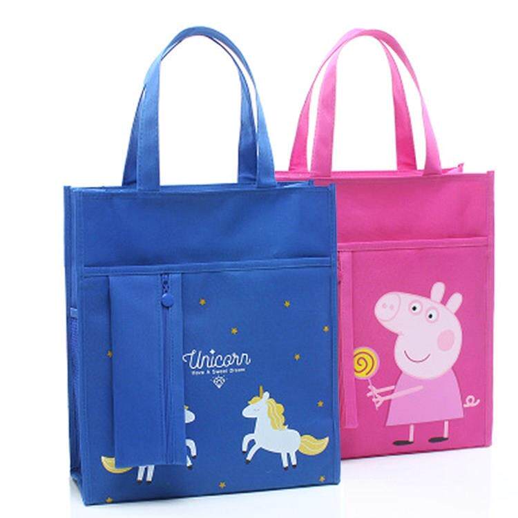 Multi-layer tutoring men's and women's canvas bag file kindergarten receiving primary and middle school students hand-held men's bag A4 large capacity