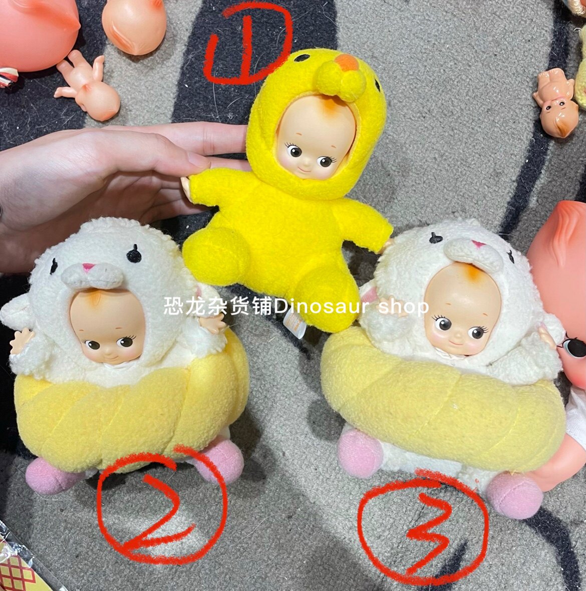Japanese Medieval Zodiac Small Sheep Swimming Circle Small Chicken Cubby Kewpie Toy Swing Piece Collection Jedi-Taobao