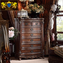 European style seven drawers cabinet solid wood carved bedroom storage cabinet locker living room full drawer seven drawers furniture chest cabinet