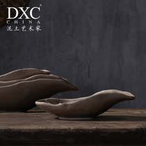  DXC hotel restaurant creative tableware plate Ceramic retro shaped dish plate Chinese restaurant deep dish plate