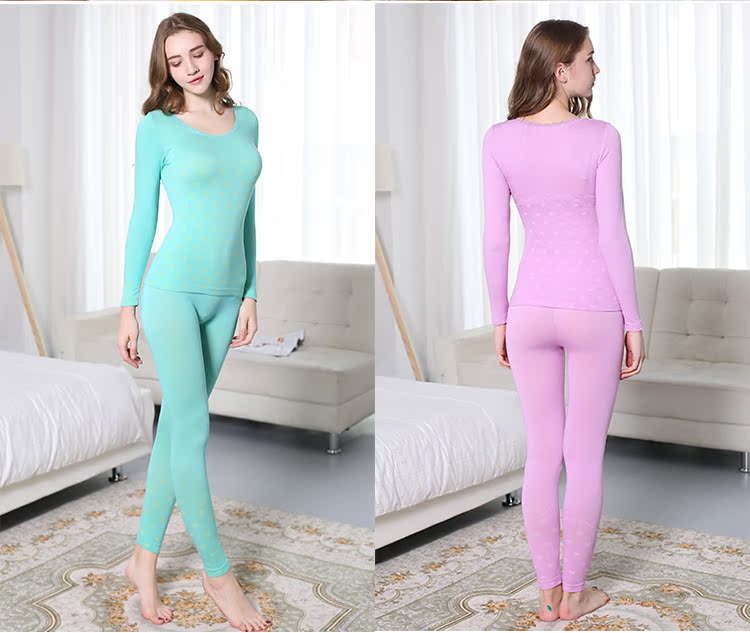 Bộ đồ lót nữ bằng vải cotton mỏng của Guna Siqiu Qiuyi Qiuku đồ ngủ đẹp