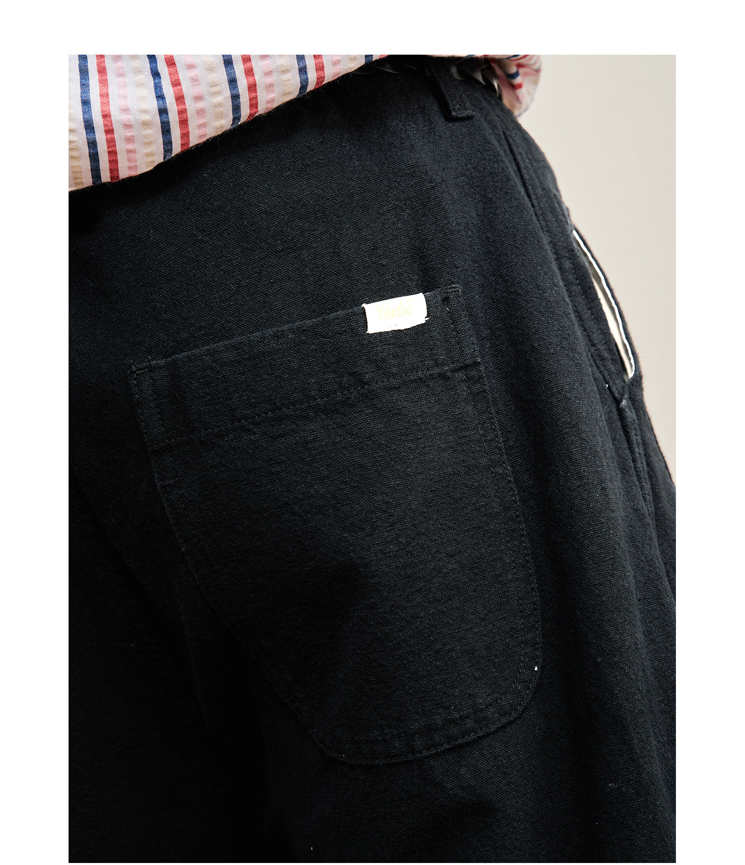 CENLES Cotton-Linen Loose Straight-Leg Trousers