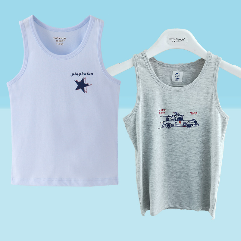 Boy vest mùa hè mỏng bụng bông mặc một đứa trẻ giữa áo đáy bé cross-bar vest 2 miếng.