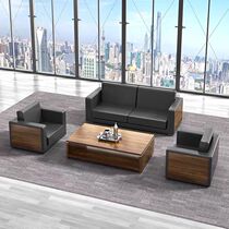 Office sofa Meeting sofa Industrial style Simple modern reception sofa Coffee table combination Business sofa Three-person