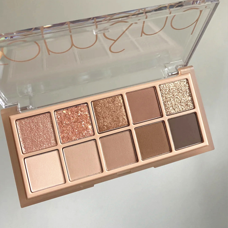 2021 new Korean romand ten-color 10-color eyeshadow palette pearlescent full matte sequins earth color 0204