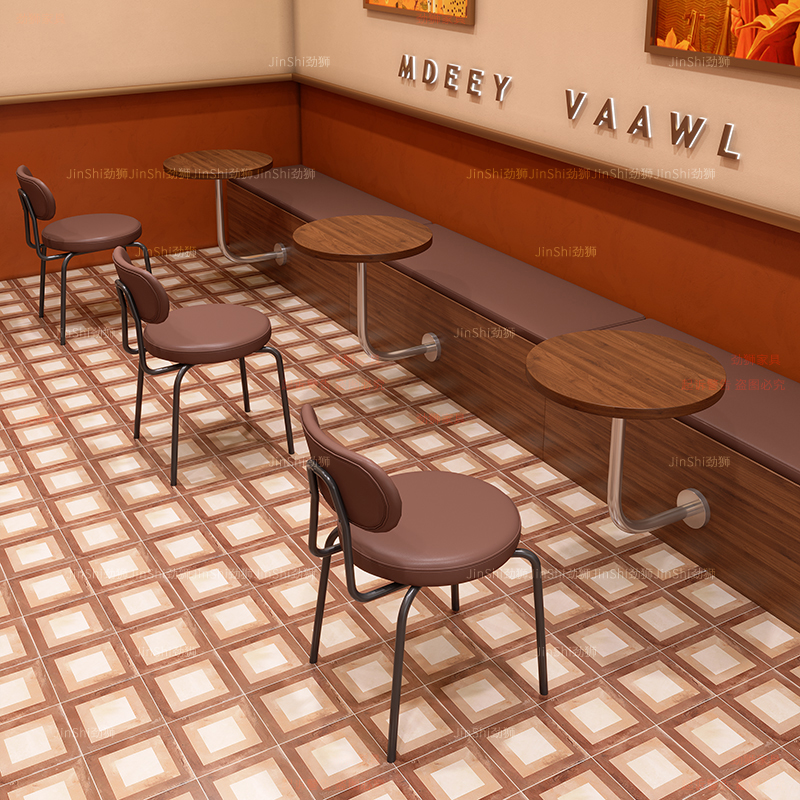 Лавка в магазине чая с молоком, диван в кондитерской, круглый стол, магазин холодных напитков, настенная веранда, зона отдыха, стул из массива дерева, комбинация стола и стула