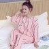 Bộ đồ ngủ nữ mùa thu cotton dài tay phục vụ mùa xuân và cotton mùa thu phiên bản Hàn Quốc của bộ đồ tươi mát và đáng yêu để mặc ngoài thu đông đồ bộ trung niên Bên ngoài ăn mặc