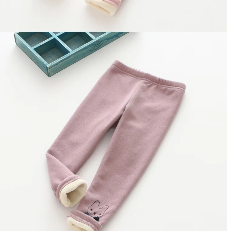 Quần bé gái 2018 thu đông cho bé cộng với quần legging nhung dày bé bé quần ấm cho bé cotton mùa đông quần áo trẻ em xuất khẩu