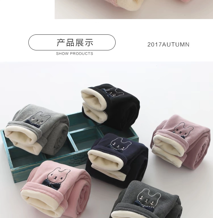 Quần bé gái 2018 thu đông cho bé cộng với quần legging nhung dày bé bé quần ấm cho bé cotton mùa đông quần áo trẻ em xuất khẩu