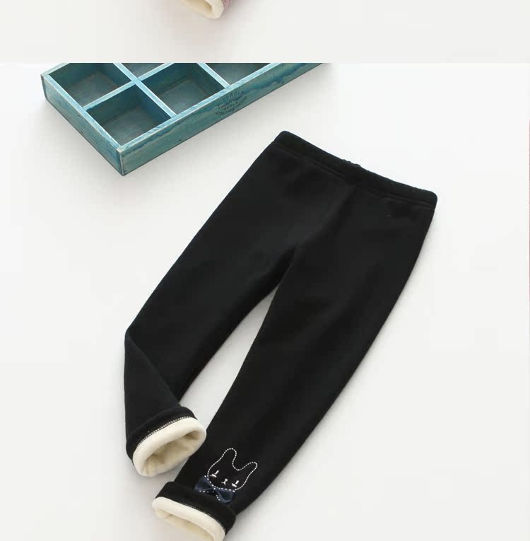 Quần bé gái 2018 thu đông cho bé cộng với quần legging nhung dày bé bé quần ấm cho bé cotton mùa đông quần jean lót lông cho bé