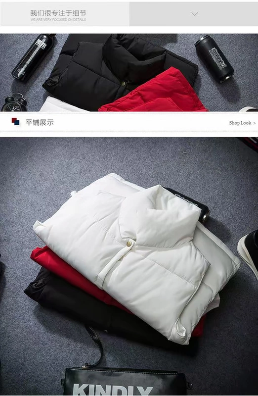 Mùa thu và mùa đông Cặp đôi phiên bản Hàn Quốc của áo vest cotton nam vest nam trẻ trung dày áo đứng cổ áo kích thước lớn vest mẹ-con vest áo vest nam tuổi 50