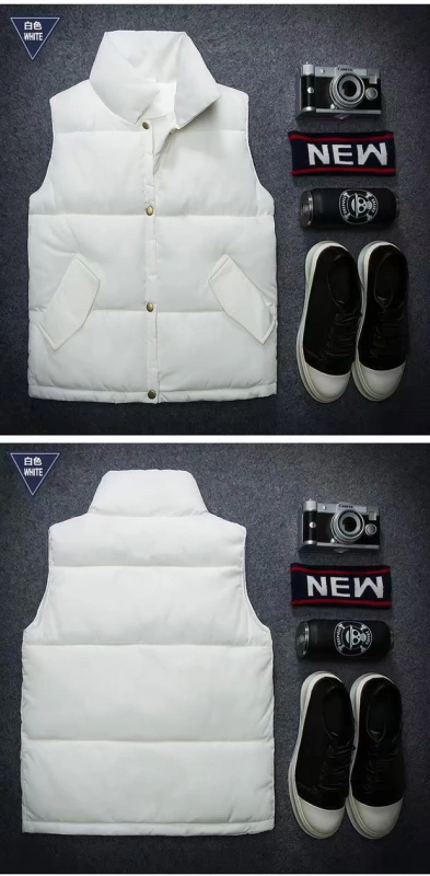 Mùa thu và mùa đông Cặp đôi phiên bản Hàn Quốc của áo vest cotton nam vest nam trẻ trung dày áo đứng cổ áo kích thước lớn vest mẹ-con vest áo vest nam tuổi 50