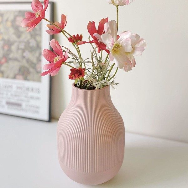 Net red hydroponic hydroponic pink ceramic vase modern home minimalist living room restaurant countertop flower decoration decoration