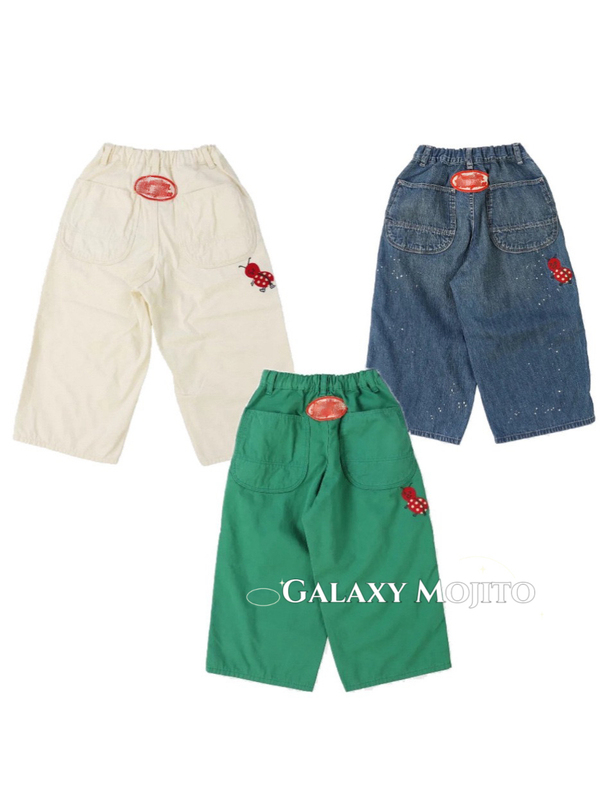 Gm｜Japanese Style Dd LAOSHU Three-Color Ladybug Series Casual Pants Splatter Denim Jeans Campus-Friendly