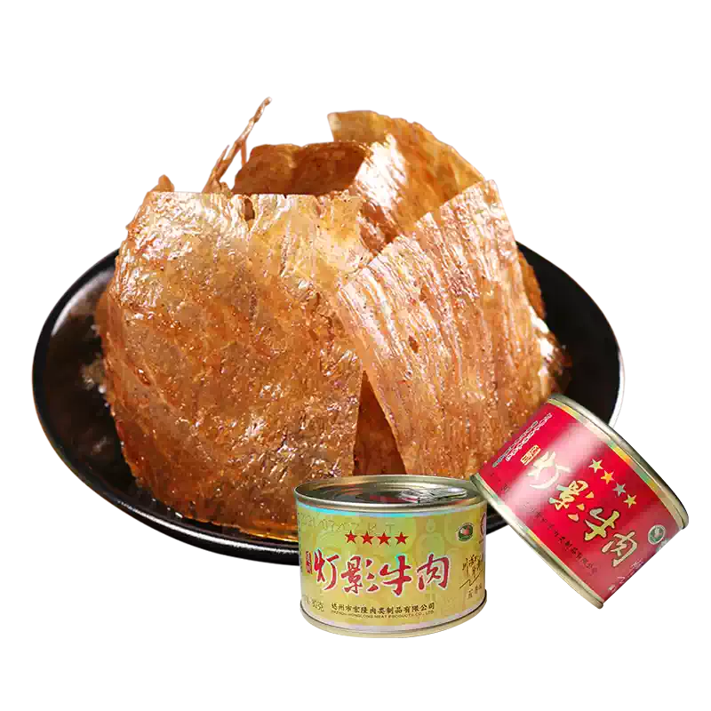 川汉子达州灯影牛肉片罐头80G金典装五香麻辣味牛肉零食儿童