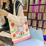 Hello Kitty, летний шоппер, льняная сумка, тканевый мешок, сумка для учебы, 2023