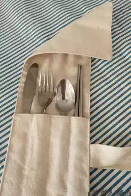 Buyou hand-made fabric tableware bag simple storage bag pencil bag knife fork spoon chopsticks storage bag
