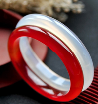 Red agate Imperial Concubine bracelet chalcedony female bracelet noble red and white choice