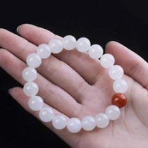 Hetian jade bracelet womens mutton White Jade transfer bracelet jade bracelet couple bracelet 10mm send certificate