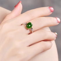 Hetian jade ring Hetian Jade Jasper ring white jade ring 925 silver ring with certificate
