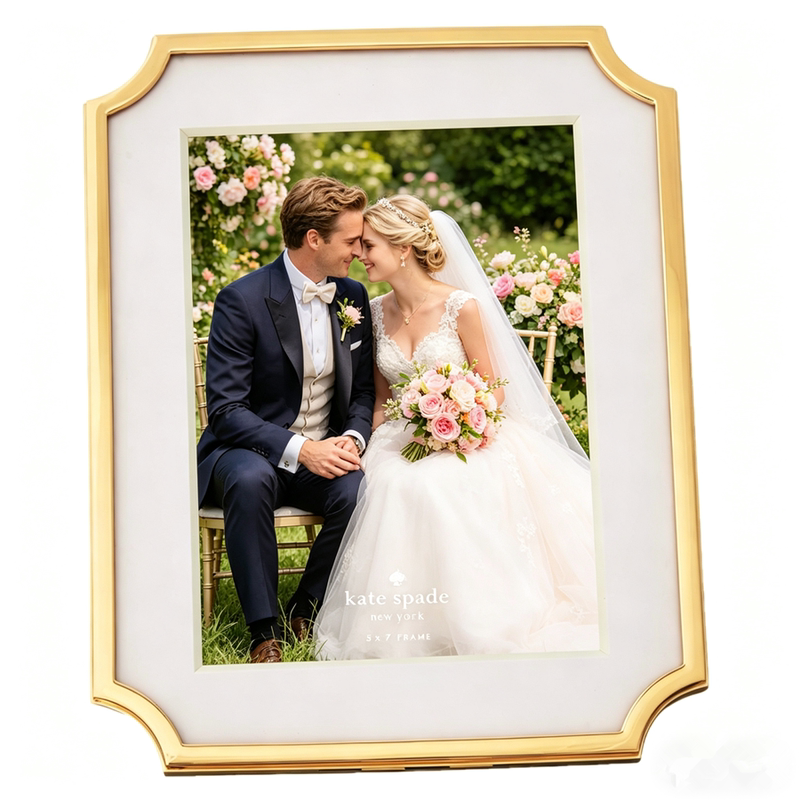 Light Luxury European-Style Kate Spade Gold-Plated Photo Frame Display Stand Creative 7inch Photo Frame Model Home Decoration Item