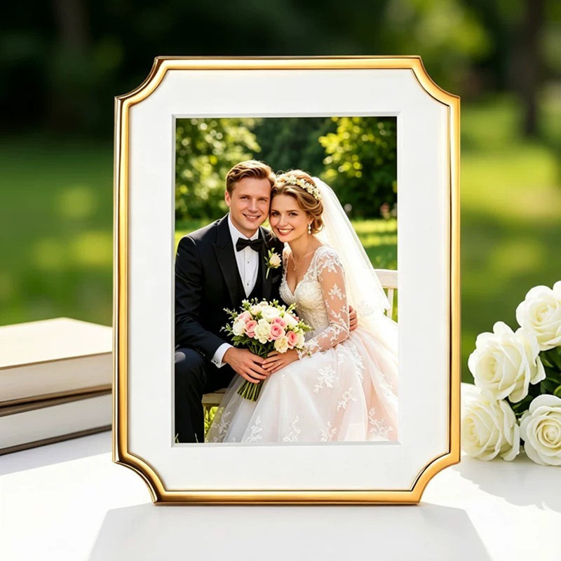European-Style Kate Spade Gold-Plated Photo Frame Display Stand Creative 7inch Photo Frame Luxury Photo Frame Model Home Decoration Item