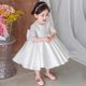 儿童婚纱礼服蓬蓬裙女童演出花童白色周岁公主裙表演主持钢琴生日