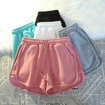 Summer Pure Cotton White Pink Casual Sports Shorts Women Summer Loose Home Sleeping Pants Large Pocket Outside to wear