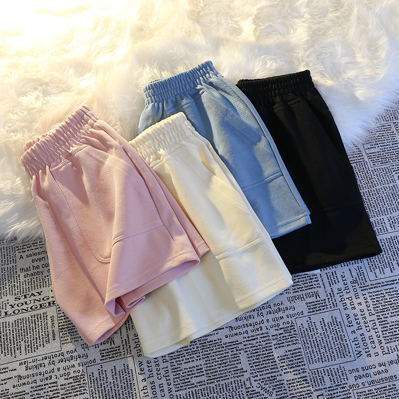 Pure cotton summer casual sports shorts women's summer loose home pajama pants running comfortable high waist hot pants fashionable outer wear