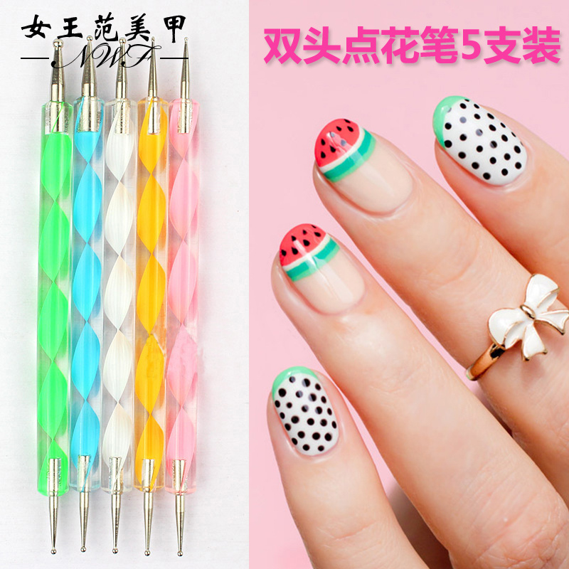 Beauty A tool suit nail polish glue point flower pen ticking pen point drilling needle double head point drilling pen polo point paintbrush