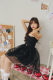 Laying egg meow original design swan yarn romantic and sweet hollow bandage organza waist suspender skirt dress