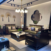 Modern new Chinese log sofa TV cabinet Composition Ugold solid wood mortise and tenon design big and small family hall furniture