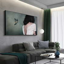 Girl and dream living room sofa background wall decoration painting master bedroom character art hanging painting Girl room mural