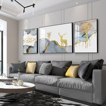 Living room decoration painting sofa background wall painting living room hanging painting Atmospheric triple mural painting behind Nordic sofa hanging painting