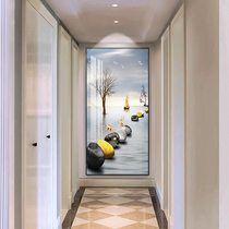 Porch decorative painting modern simple living room aisle hanging painting entrance corridor end Vertical mural painting entrance porch painting