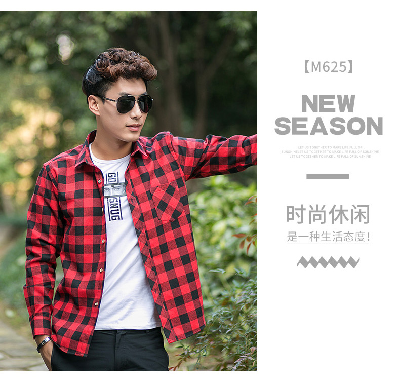 Mùa xuân và thu đông 2019 mới cho nam những chiếc áo sơ mi dài tay sandal phiên bản Hàn Quốc của những chiếc áo kẻ sọc thời trang tự may áo kẻ caro
