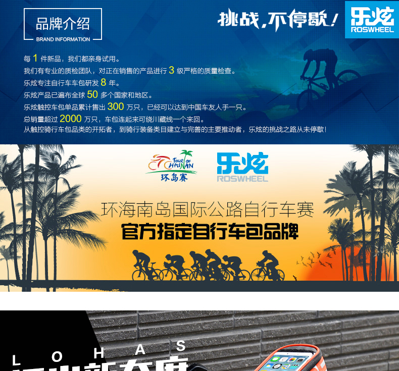 Sacoche pour vélo mixte ROSWHEEL - Ref 2212620 Image 7