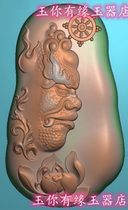 Customized Lotus Falun Demon Head Ghost Head Pendant Finely Carved Figure Relief Jade Carving Grayscale Figure JDPBMP Computer Engraved Figure