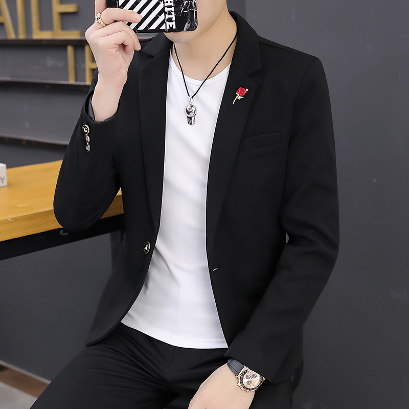 Spring and Autumn Men's Korean-Style Slim-Fit Single-Piece Jacket, Youthful and Stylish, Personalized Small Suit, Business Casual Coat Spring and Autumn Men's Korean-Style Slim-Fit Single-Piece Jacket, Youthful and Stylish, Personalized Small Suit, Business Casual Coat
