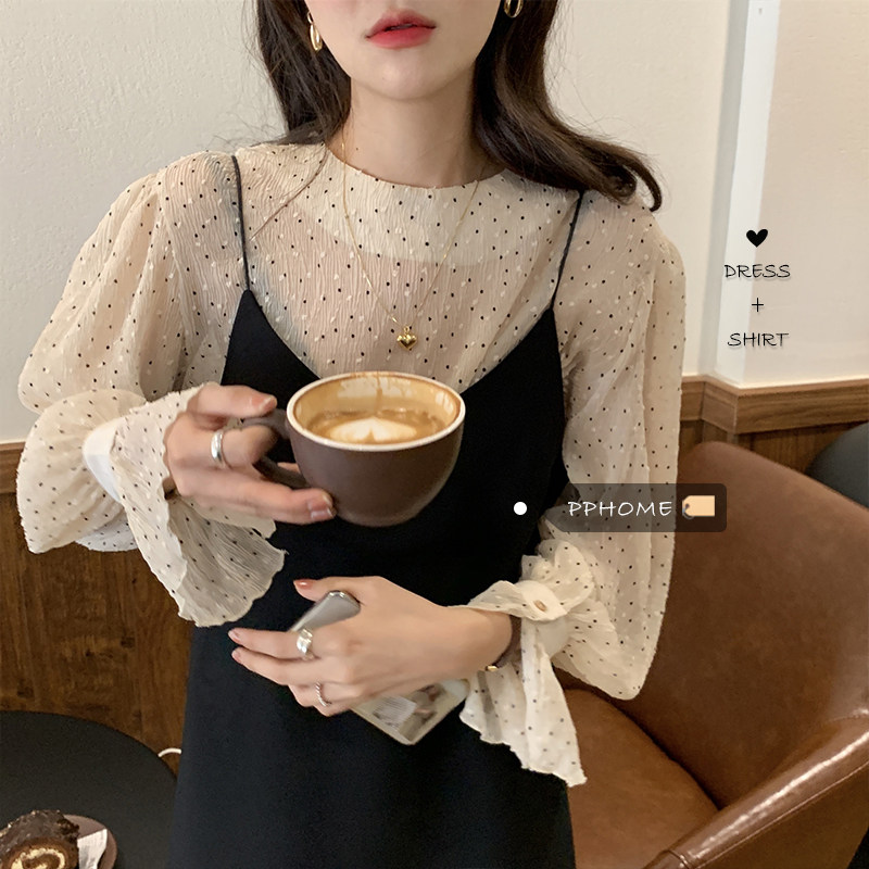 2021 new women's clothing spring harnesses two style suit foreign dress Temperament Van Clothes Cashew