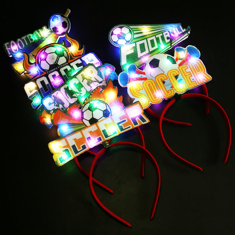 United States, Canada, and Mexico International Football Events Light-Up Headbands Fan Cheering Props Football-Themed Party Decoration Supplies