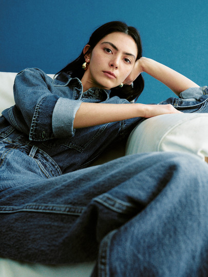 Edition Denim Shirt Women's Spring New Style Triacetate Soft Cotton Workwear Style Shirt Ebd1Sht015