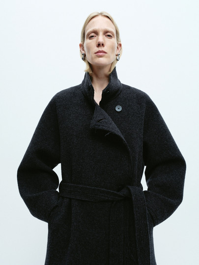 Edition Woolen Coat for Women Winter New Style Yak Wool Woolen Waist-Cinching Jacket Ebd4Ovc006