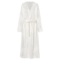 edition dress womens 2024 spring new new Chinese jacquard bathrobe style silk long skirt EBD1DRS045